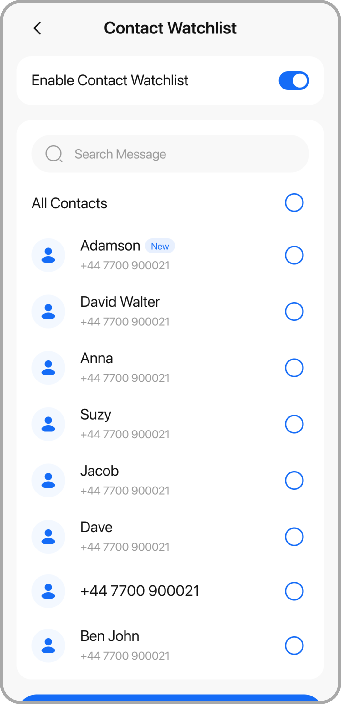 Contacts Watchlist